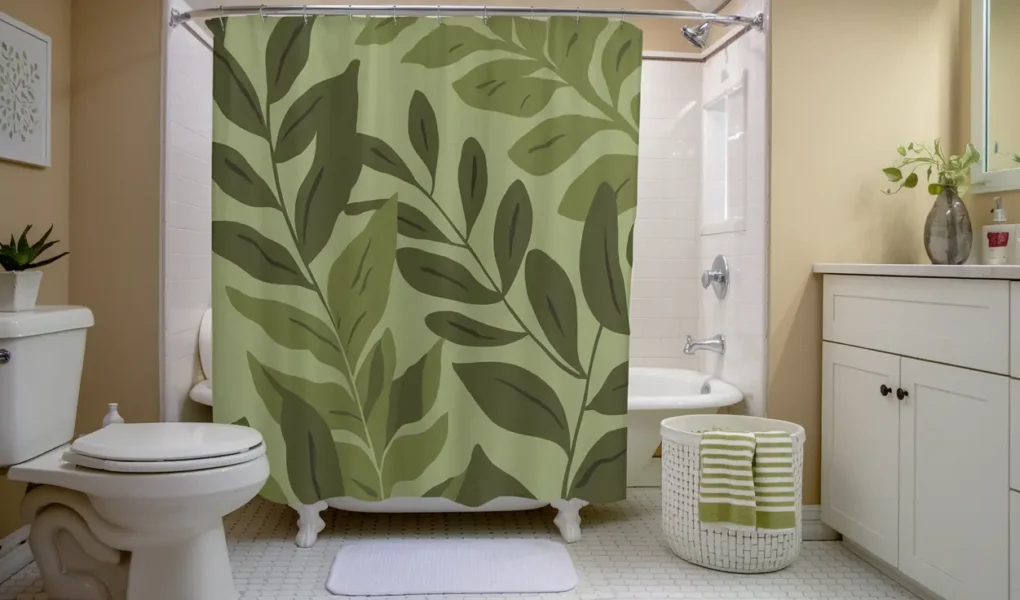 Eco-Friendly Olive Green Shower Curtains for a Sustainable Bathroom