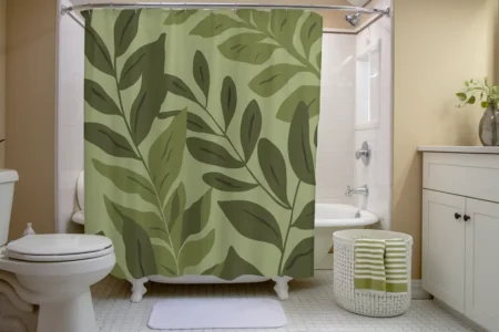 Eco-Friendly Olive Green Shower Curtains for a Sustainable Bathroom