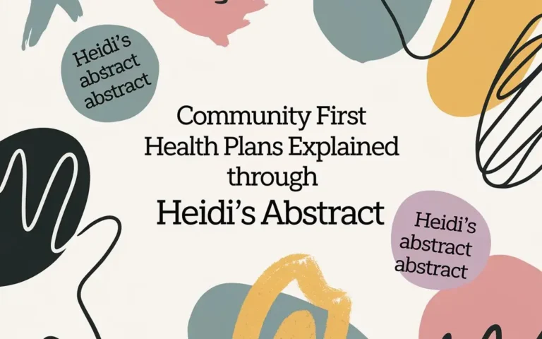 Community First Health Plans Explained Through Heidi’s Abstract