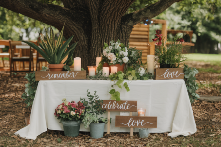 Outdoor Celebration of Life Table Decoration Ideas for a Natural Tribute