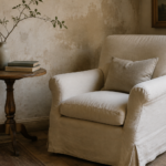 Quiet linen reading corner